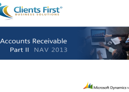 NAV 2013 Accounts Receivable Training Video Part II