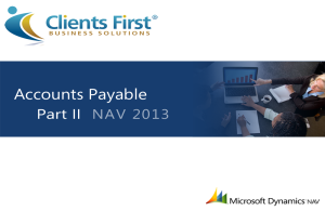 NAV 2013 R2 Accounts Payable Training Demo Part II