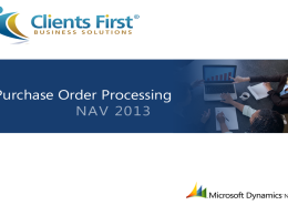 NAV 2013 Purchase Order Processing Video