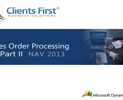 NAV 2013 R2 Sales Order Processing Demo Part II