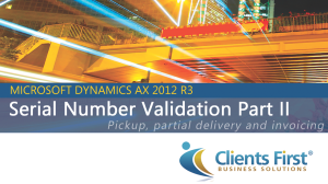 Dynamics AX Training Serial Number AX 2012 R3