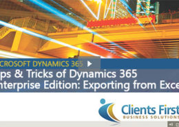 Dynamics 365 Excel Import Export