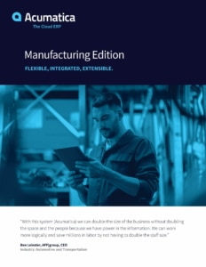 Acumatica Manufacturing Edition is the choice of midsized businesses seeking a flexible cloud solution.